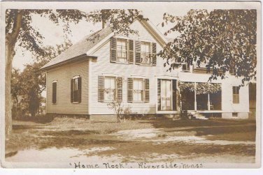Massachusetts Postcard RPPC Riverside Home Nook 1911