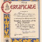 Pontifical Association Of The Holy Childhood Certificate Adoption Pagan Baby Esk