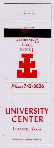 Matchbook Cover University Center Texas Tech University Lubbock TX