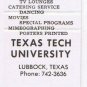 Matchbook Cover University Center Texas Tech University Lubbock TX