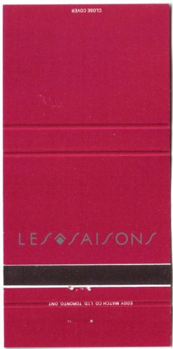 Ottawa Matchbook Cover The Westin Hotel Red Les Saisons