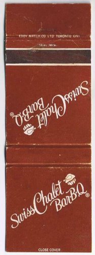Restaurant Matchbook Cover Swiss Chalet Bar-B-Q English Only