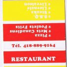 Matchbook Cover Restaurant Rita Beauce-Nord Quebec