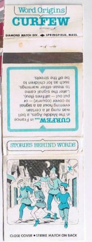 Educational Matchbook Cover Curfew Stories Behind Words