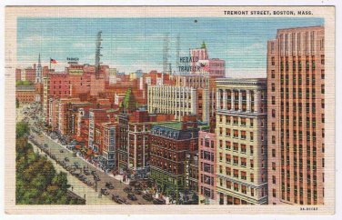 Massachusetts Postcard Boston Tremont Street Near Boston Common