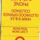Colorado Matchbook Cover Glenwood Springs Big Cheese Pizza