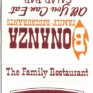 Advertising Matchbook Cover Bonanza Family Restaurant