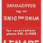 Matchbook Cover Lenape Inn Lenape Pennsylvania