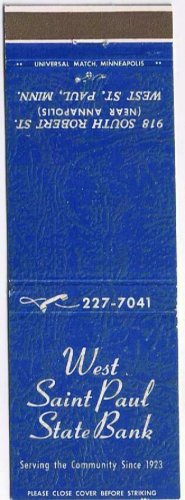 Matchbook Cover West Saint Paul State Bank St Paul Minnesota Mortgage