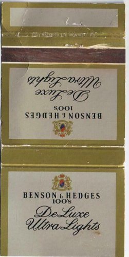 Advertising Matchbook Cover Benson & Edges 100s