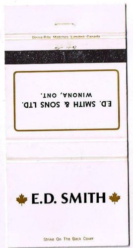 Matchbook Cover E D Smith & Sons Winona Ontario Jams Ketchup