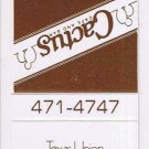 Matchbook Cover Cactus Cafe & Bar Texas Union Dining Service