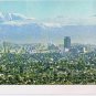 California Postcard Los Angeles Panorama Snow Capped Mountains Long Card