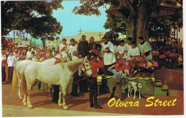 California Postcard Los Angeles Olvera Street Blessing Of The Animals