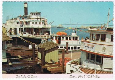 California Postcard Los Angeles San Pedro Ports Of Call Village Princess