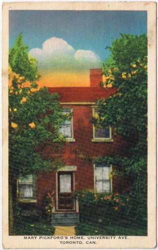 Postcard Mary Pickford Home University Ave Toronto Ontario