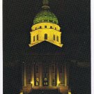 Kansas Postcard Topeka Kansas State Capitol West Entrance Night