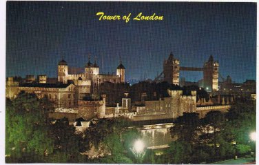 United Kingdom UK Postcard London Tower Bridge At Night