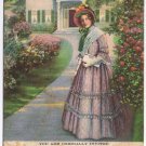 Postcard Advertising Meriden Britannia Hamilton Ontario 1847 Girl Garden Scene