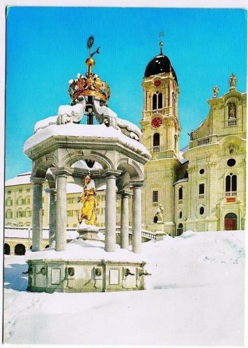 Switzerland Postcard Einsiedeln Winter Benedictine Einsiedeln Abbey St. Meinrad
