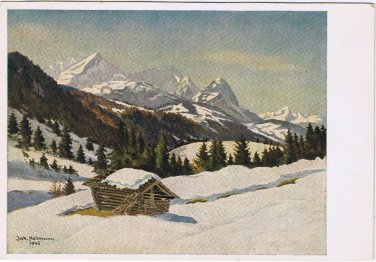 Postcard Art Jak Hellmann Winter Morning Wintermorgen Bei Kaltenbrunn
