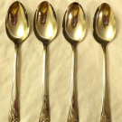 4 Embassy Sincerity Oval Cereal Dessert Spoons Silverplate Magic Lily 1955 6"