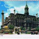 Quebec Laminated Postcard Montreal Hotel de Ville City Hall Nelson's Column