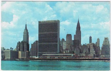 Postcard United Nations Secretariat Building Permanent Headquarters NYC New York