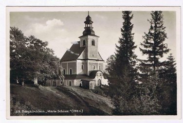 Austria Postcard RPPC Dornbirn Bergkirchlein Maria Schnee Grafschaft Glatz
