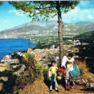 Italy Postcard Sorrento Panorama Children With Donkey