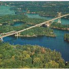 Ontario Postcard Aerial View Thousand Islands International Bridge To USA