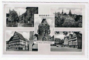 Germany Postcard Soest Buildings Multi View