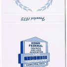 Matchbook Cover Home Federal Savings & Loan Hamilton Ohio 100th Anniversary