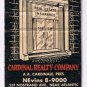 Matchbook Cover Cardinal Insurance Brooklyn New York City