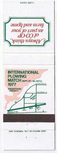 Matchbook Cover International Plowing Match 1977 Frontenac County Ontario