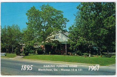 Postcard Darling Funeral Home Blackshear Georgia