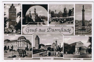 Postcard Greetings From Darmftadt Notopfer Berlin Stamp