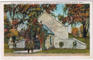 Postcard Vault Marion Cemetery President Harding Marion Ohio