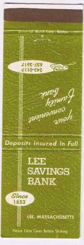 Matchbook Cover Lee Savings Bank Lee Massachusetts Dreams Come True