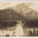 Postcard RPPC Banff Village Cascade Mt Alberta Byron Harmon Along The CPR Line