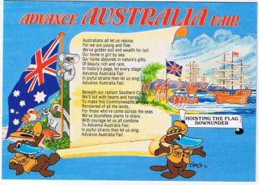 Australia Postcard Expo Oz Advance Fair Poem