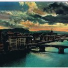 Italy Postcard Florence Sunset Over Arno River