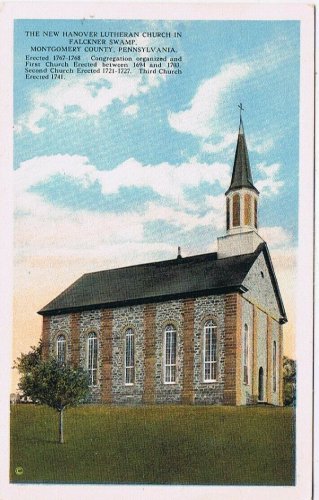 Postcard New Hanover Lutheran Church Falckner Swamp Montgomery County PA