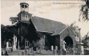 Postcard RPPC Old Swedes Church Wilmington Delaware