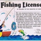 Comic Postcard Fishing License Liar's Permit