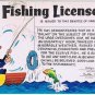 Comic Postcard Fishing License Liar's Permit