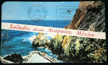 VINTAGE Cliff Diver in Acapulco Mexico Postcard Saludos