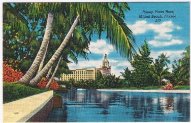 Postcard Roney Plaza Hotel Miami Beach Florida
