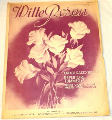 Paoli Tummers Sheet Music Witte Rozen
