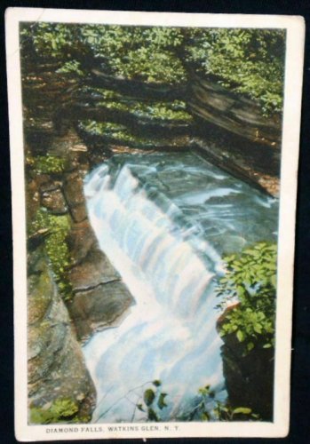 Diamond Falls Watkins Glen NY Postcard 1914